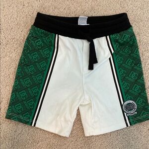Dolce & Gabbana Kids Logo Print‎ Drawstring Shorts Green White Size 18 - 24 Mo